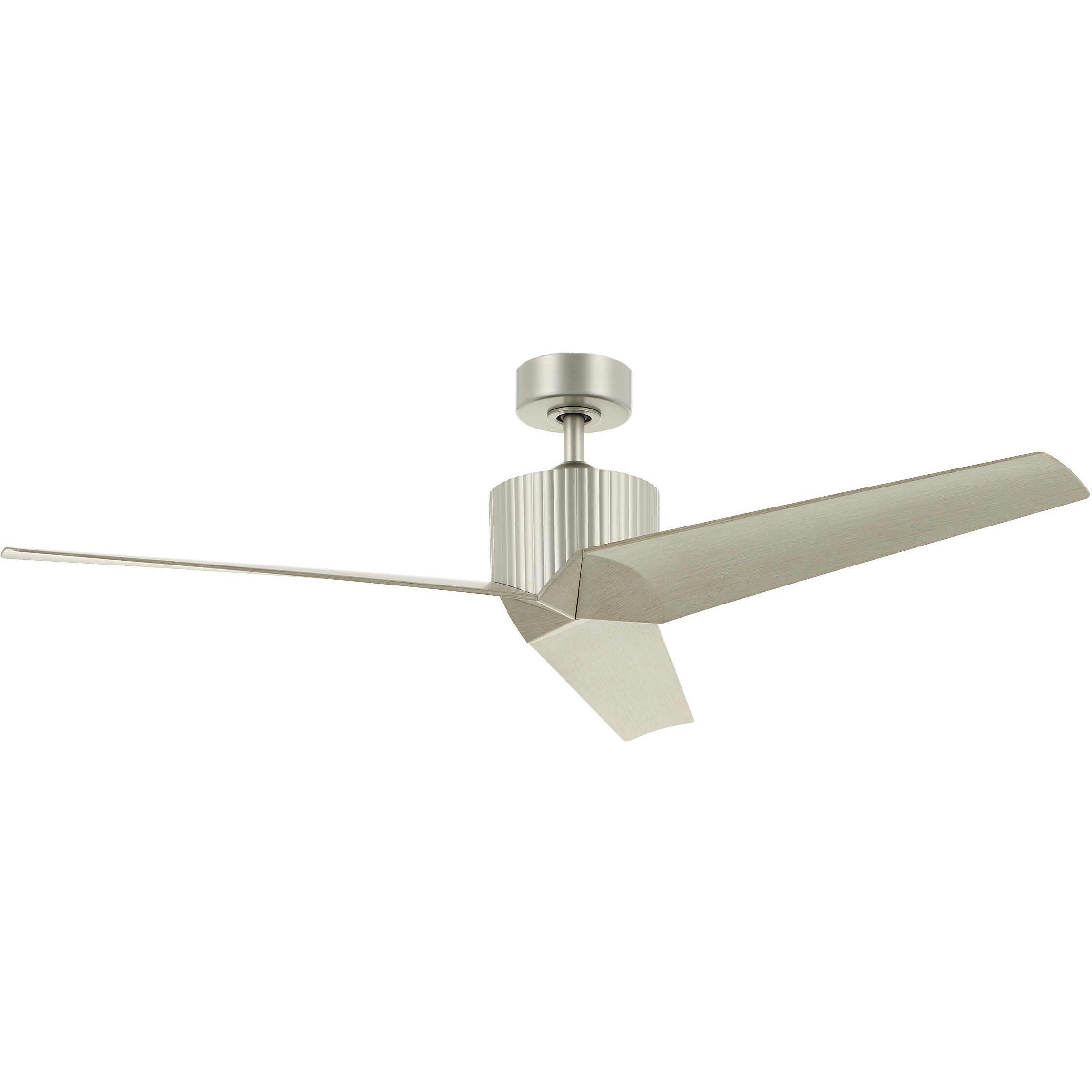 Almere 56 inch Brushed Nickel with Weathered White Walnut Blades Ceiling Fan