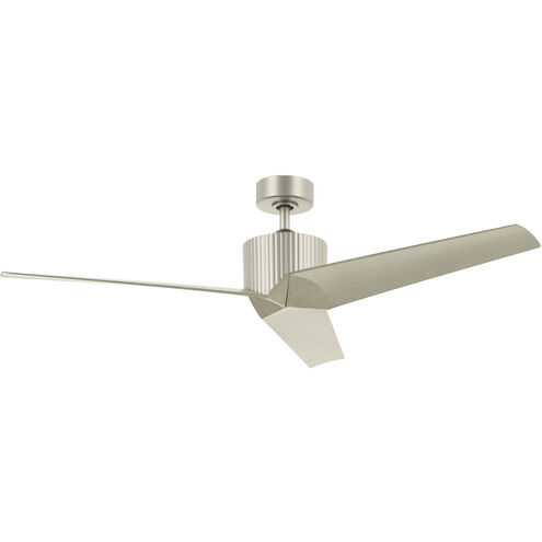 Almere 56 inch Brushed Nickel with Weathered White Walnut Blades Ceiling Fan