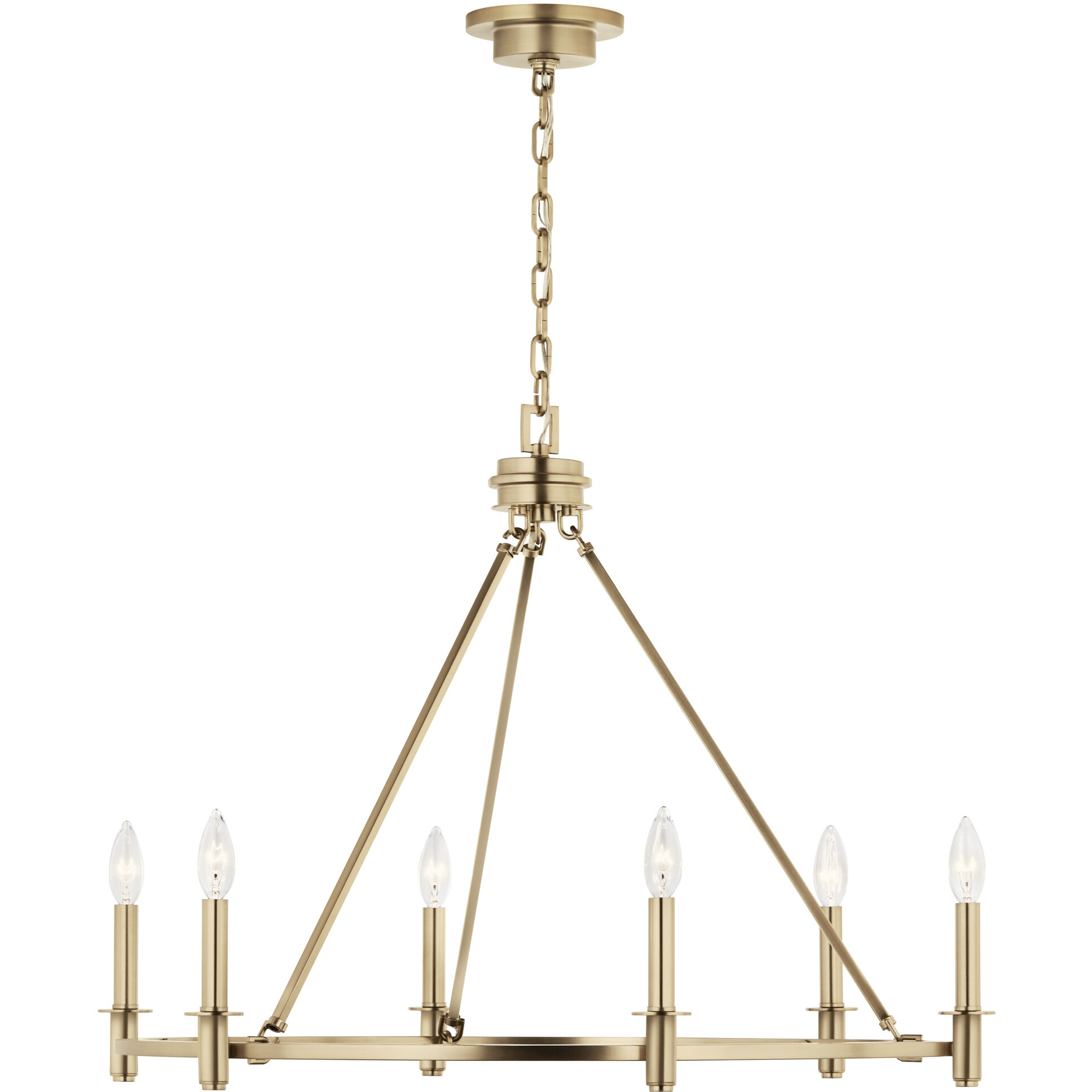 Carrick 6 Light Champagne Bronze Chandelier Ceiling Light, 1 Tier Small