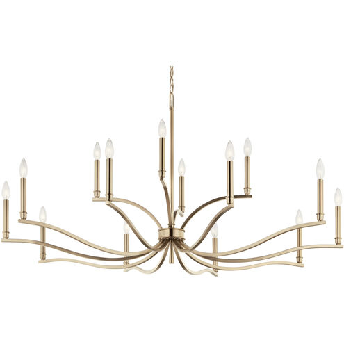 Malene 14 Light Champagne Bronze Chandelier Ceiling Light, 2 Tier Large