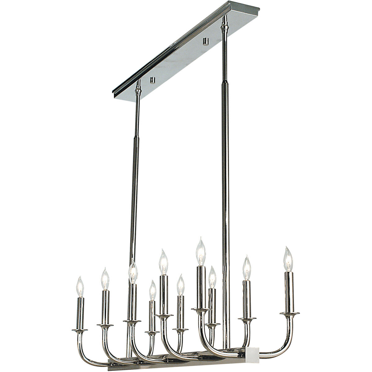 Moderne 10 Light 11 inch Polished Silver Dining Chandelier Ceiling Light