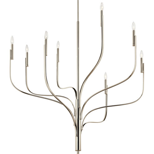 Livadia 8 Light Polished Nickel Chandelier Ceiling Light, 1 Tier Large