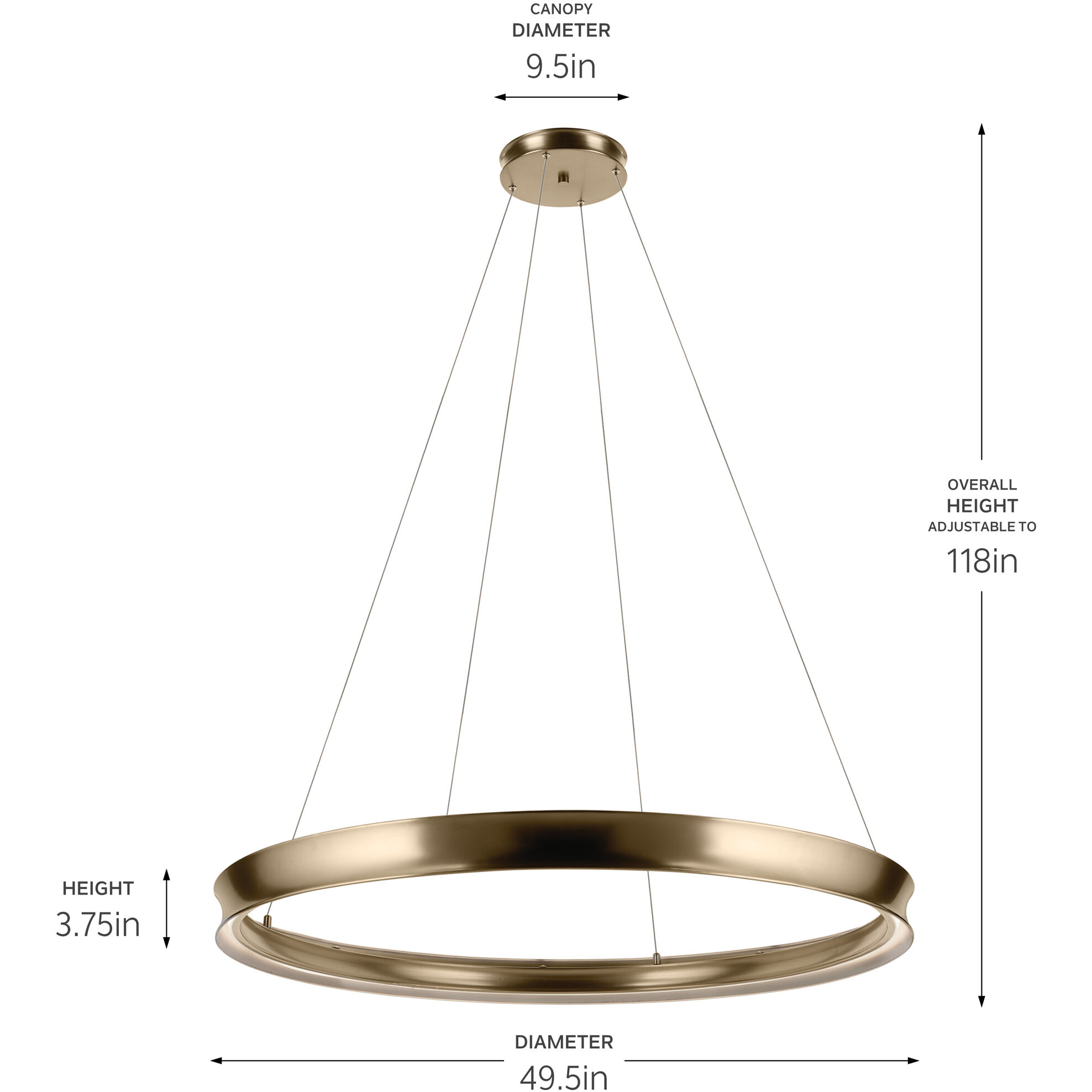 Larousse LED Champagne Bronze Chandelier Ceiling Light
