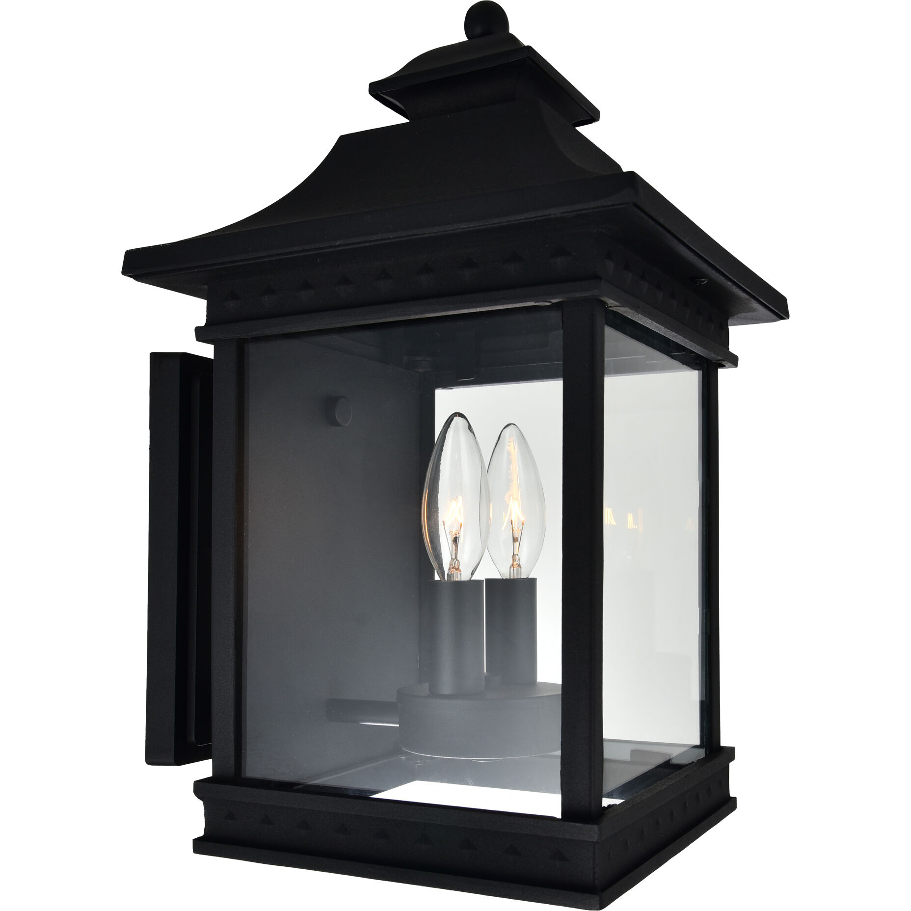 Cleveland 2 Light 15.2 inch Black Outdoor Wall Light