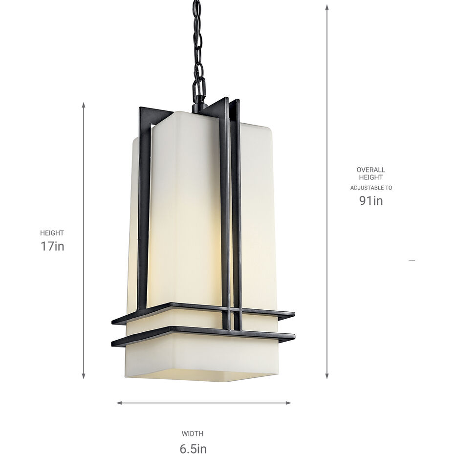 Tremillo 1 Light 7 inch Black Outdoor Hanging Pendant