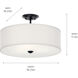 Shailene 3 Light 18.25 inch Black Semi Flush Mount Ceiling Light