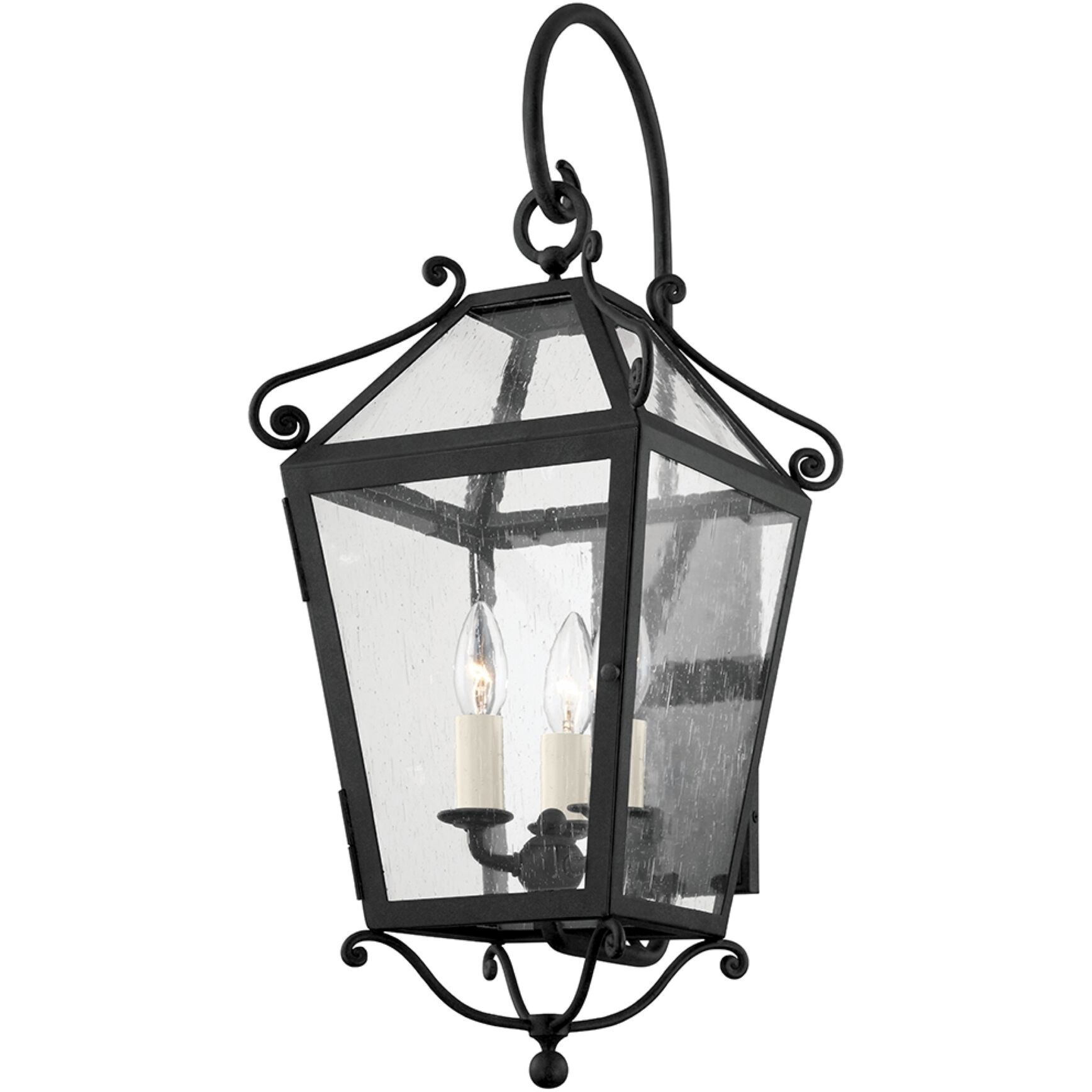 Santa Barbara County 3 Light 26 inch French Iron Outdoor Wall Sconce, Medium