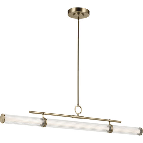 Riven LED 8 inch Champagne Bronze Chandelier Linear Ceiling Light