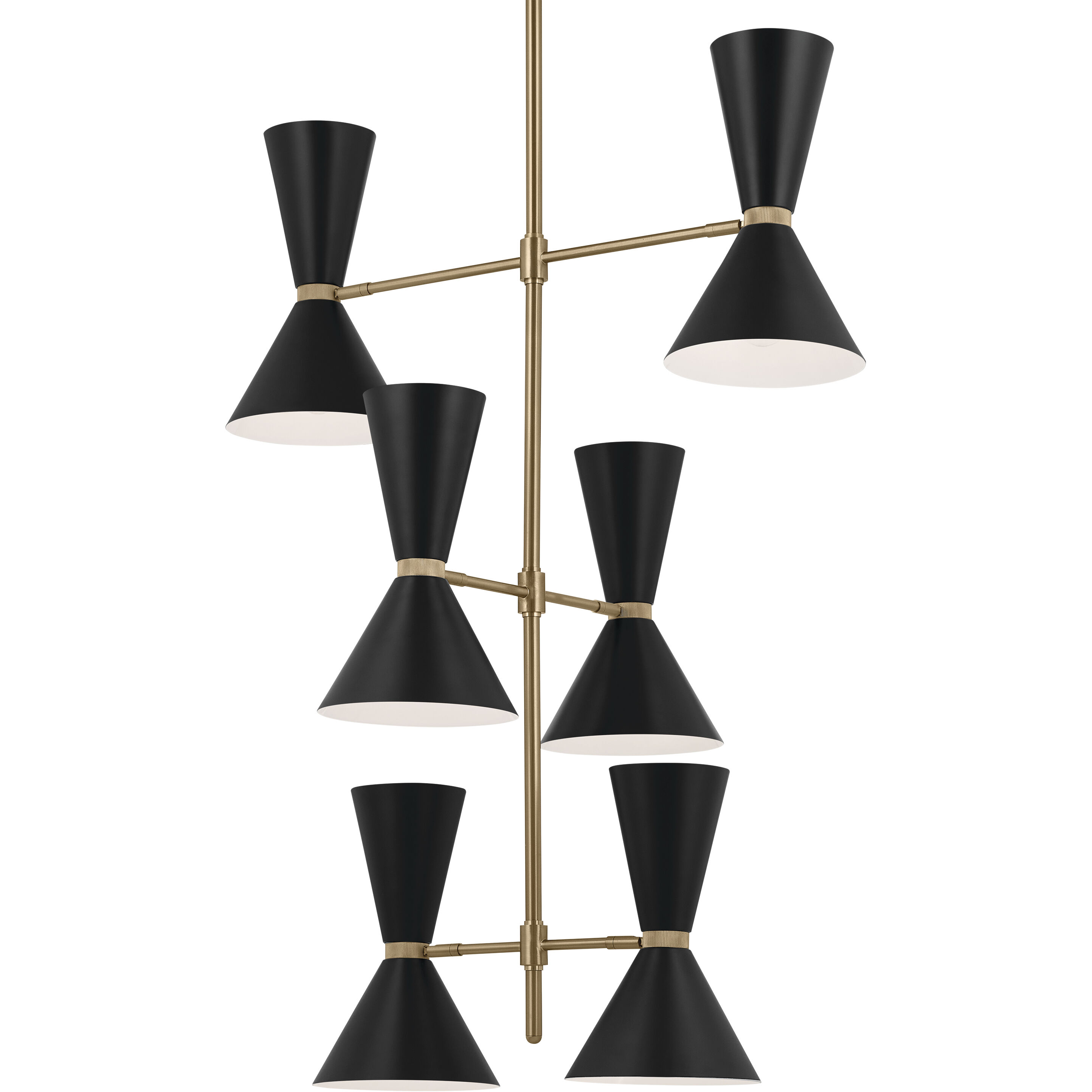 Phix LED 22.5 inch Champagne Bronze with Black Foyer Chandelier Ceiling Light