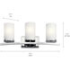 Crosby 3 Light 23 inch Chrome Wall Mt Bath 3 Arm Wall Light