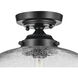 Avery 1 Light Black Semi Flush Ceiling Light