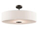 Independence 3 Light 24 inch Olde Bronze Pendant/Semi Flush Ceiling Light in Satin Etched Tempered