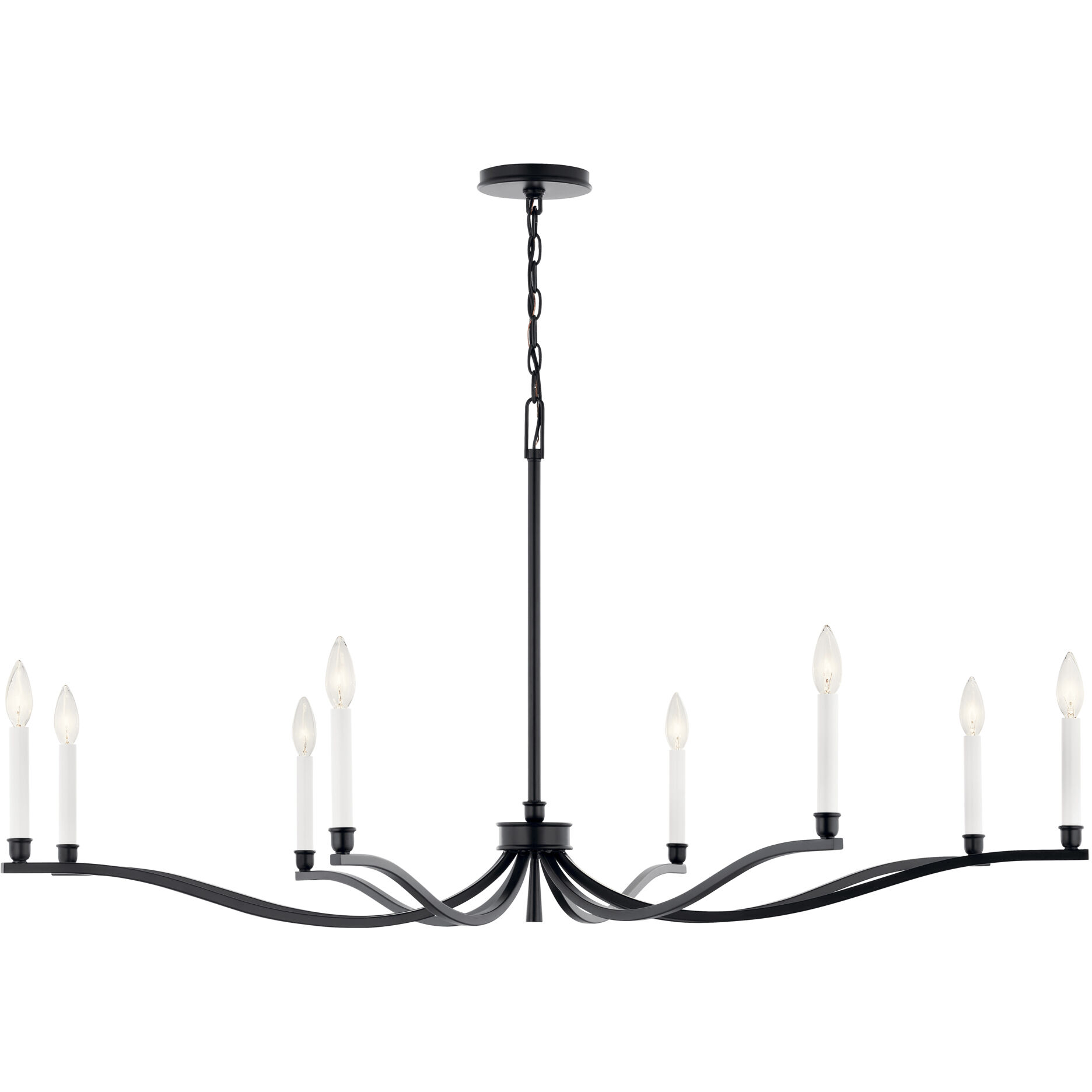 Malene 8 Light Black Chandelier Ceiling Light, 1 Tier Large