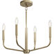 Madden 4 Light Champagne Bronze Chandelier/Semi Flush Ceiling Light