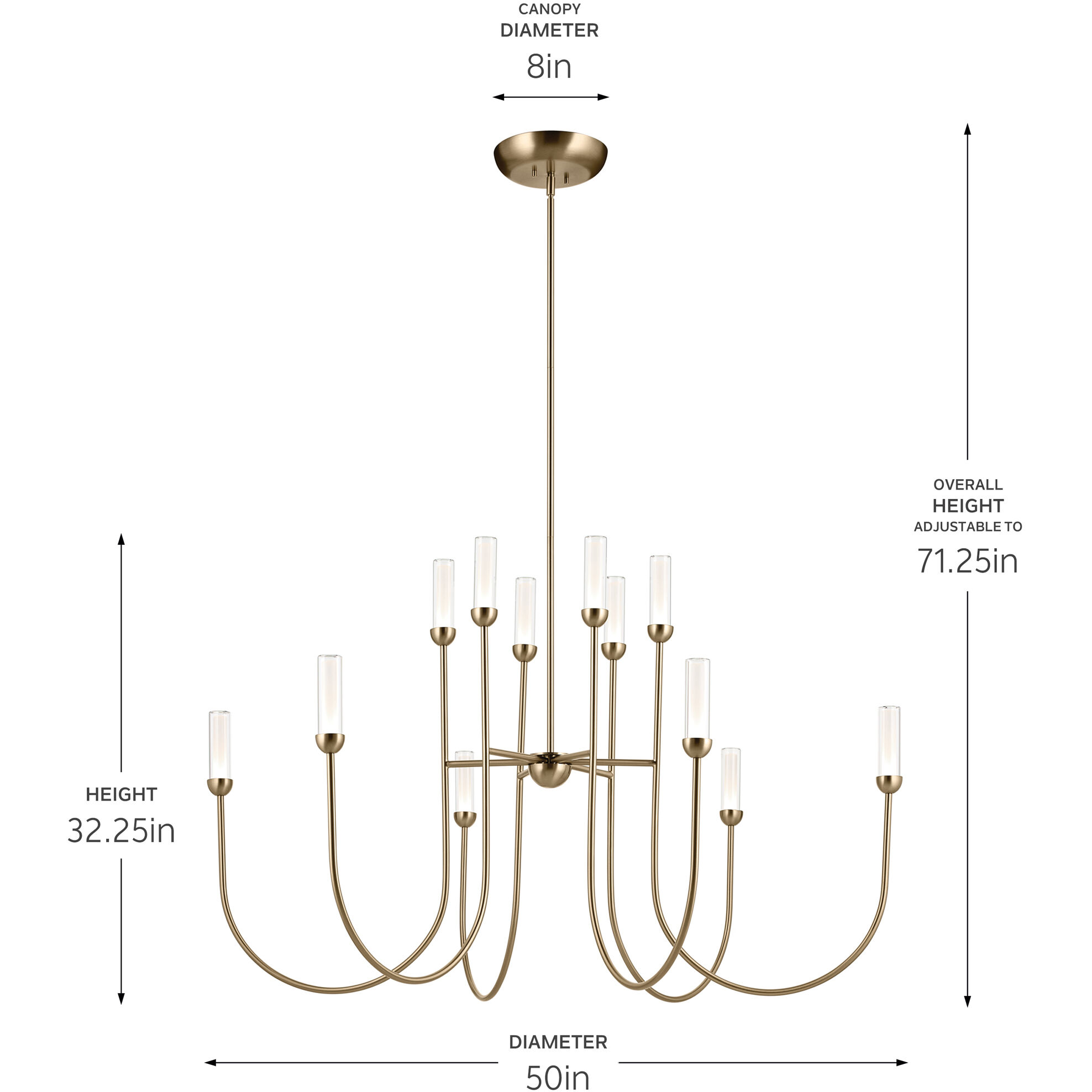 Moraine LED Champagne Bronze Chandelier Ceiling Light