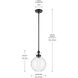 Laria 1 Light Black Pendant Ceiling Light in Clear
