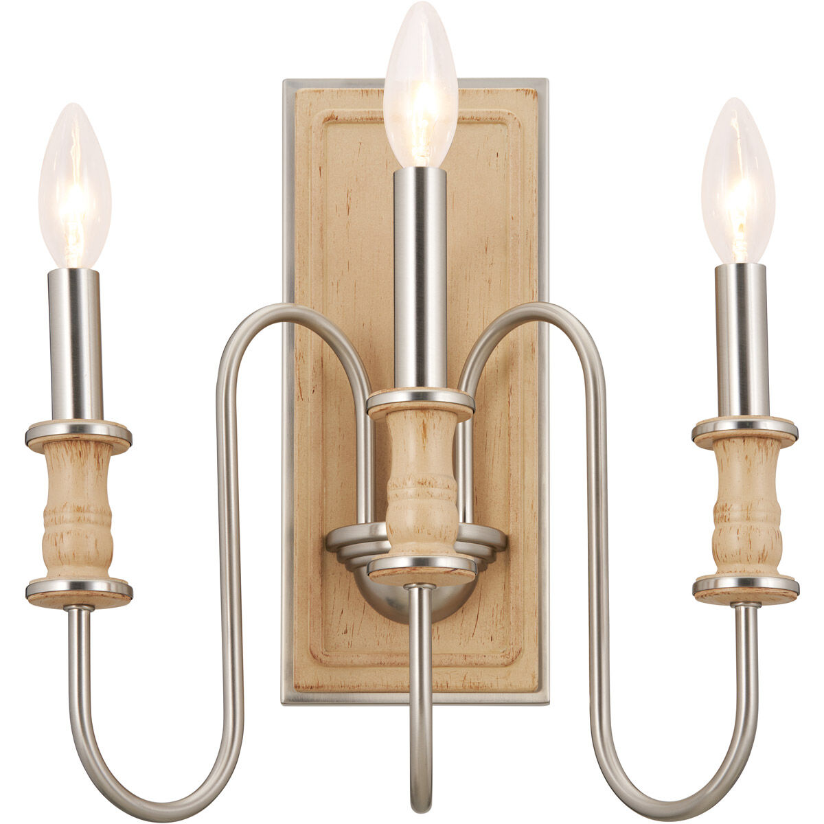 Homestead Karthe 3 Light 10 inch Brushed Nickel Wall Sconce Wall Light, Karthe
