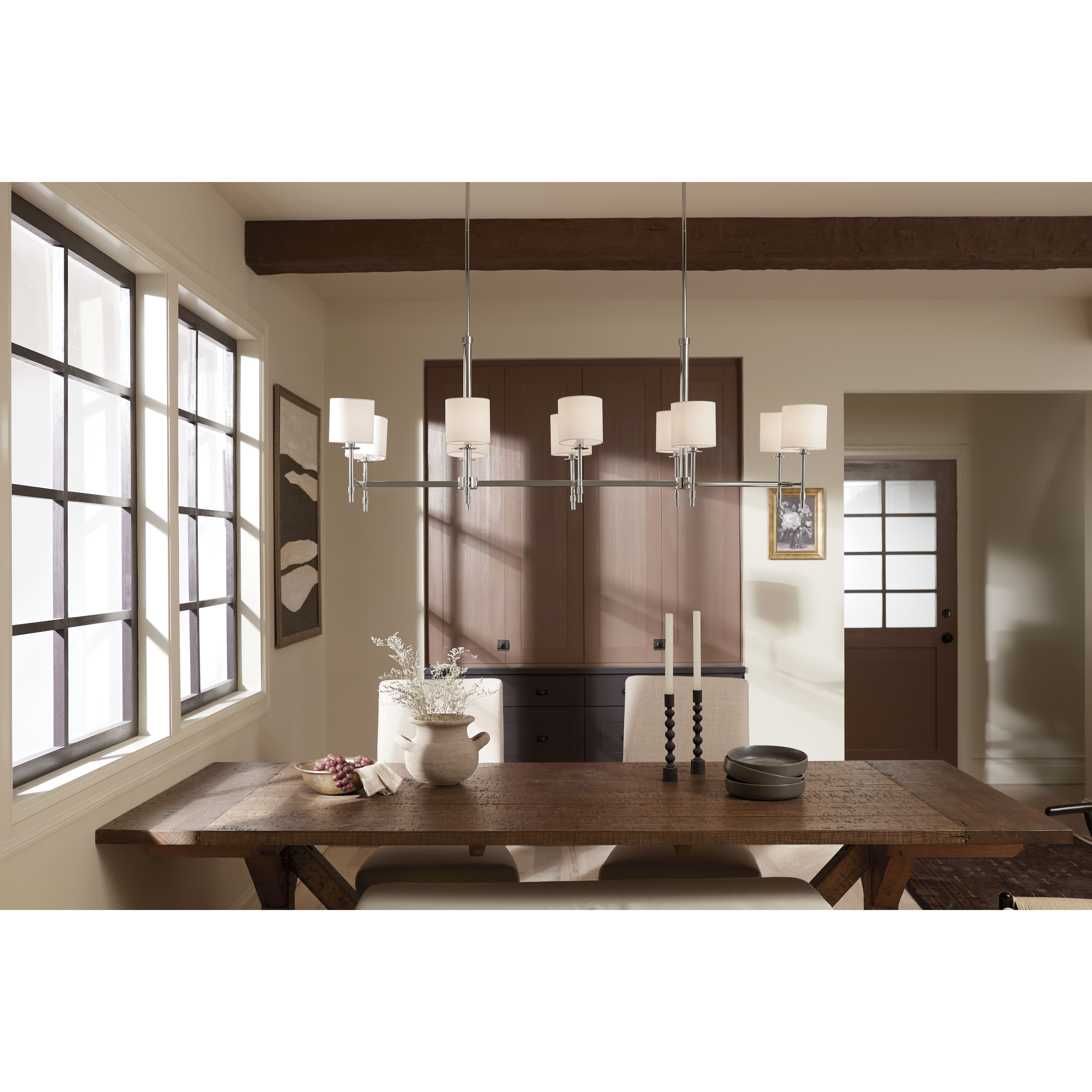 Ali 10 Light 17 inch Polished Nickel Chandelier Linear Ceiling Light