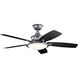 Cameron 52 inch Weathered Steel Powder Coat with Black Blades Ceiling Fan