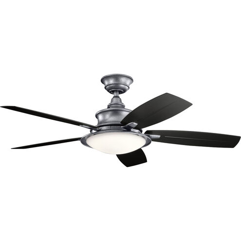 Cameron 52 inch Weathered Steel Powder Coat with Black Blades Ceiling Fan