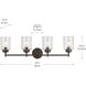 Winslow 4 Light 30 inch Olde Bronze Wall Mt Bath 4 Arm Wall Light