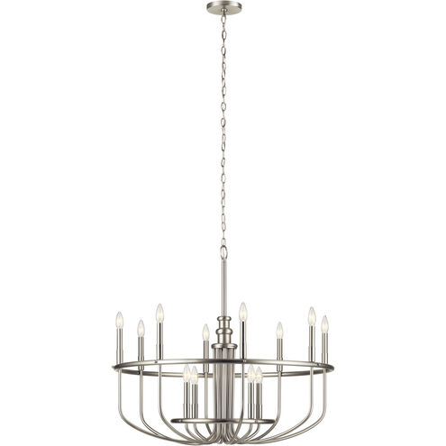 Capitol Hill 12 Light 35 inch Brushed Nickel Chandelier 1 Tier Large Ceiling Light, Large