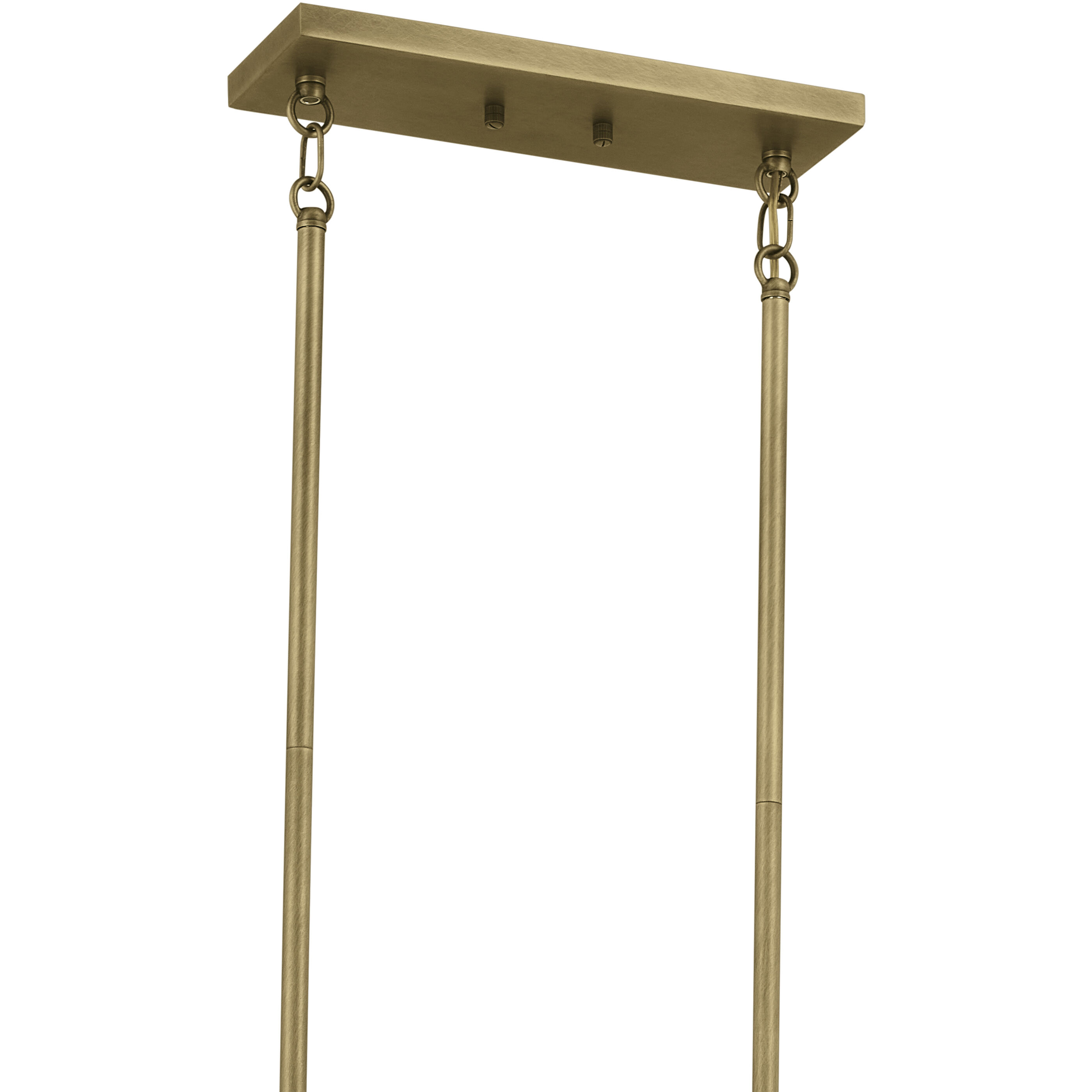 Erzo 10 Light 12.75 inch Natural Brass Chandelier Linear Ceiling Light, Single