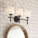 Ali 3 Light 23.25 inch Black Bath Vanity Light Wall Light