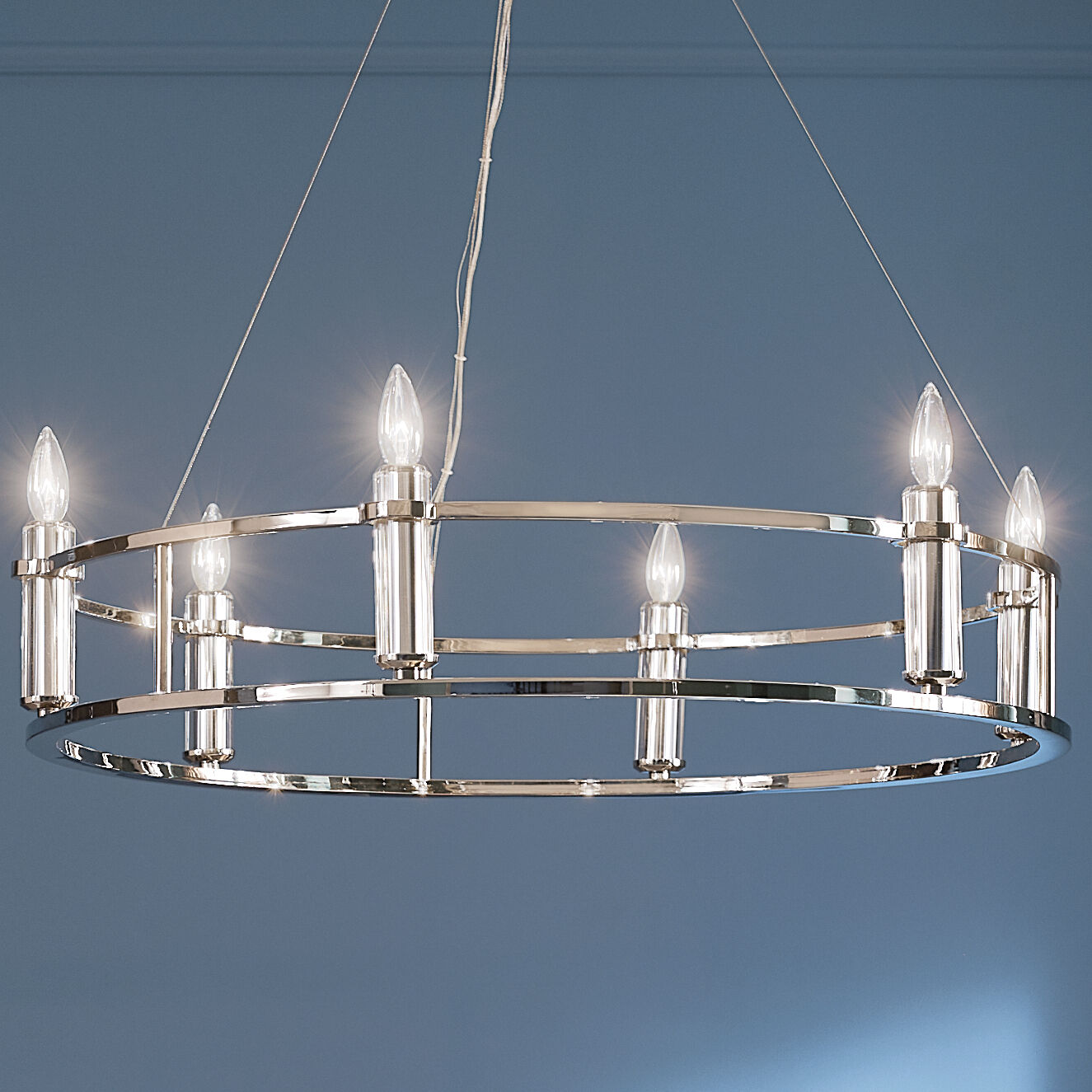 Rosalind 6 Light 33.25 inch Polished Nickel Chandelier Ceiling Light