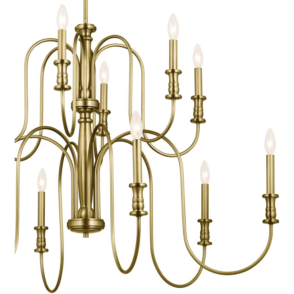 Homestead Karthe 12 Light 42 inch Natural Brass Chandelier Ceiling Light, Karthe