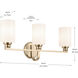Gioe 3 Light 24.25 inch Champagne Bronze Vanity Light Wall Light