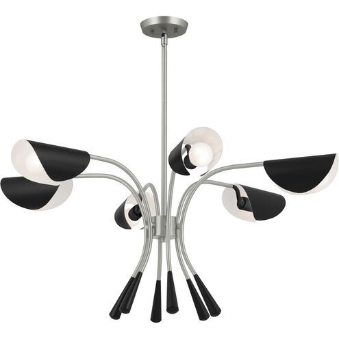 Arcus LED 39.25 inch Satin Nickel with Black Chandelier Ceiling Light