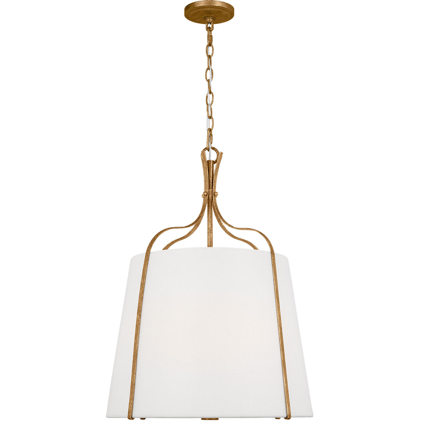 AH by Alexa Hampton Leander 3 Light Antique Gild Pendant Ceiling Light