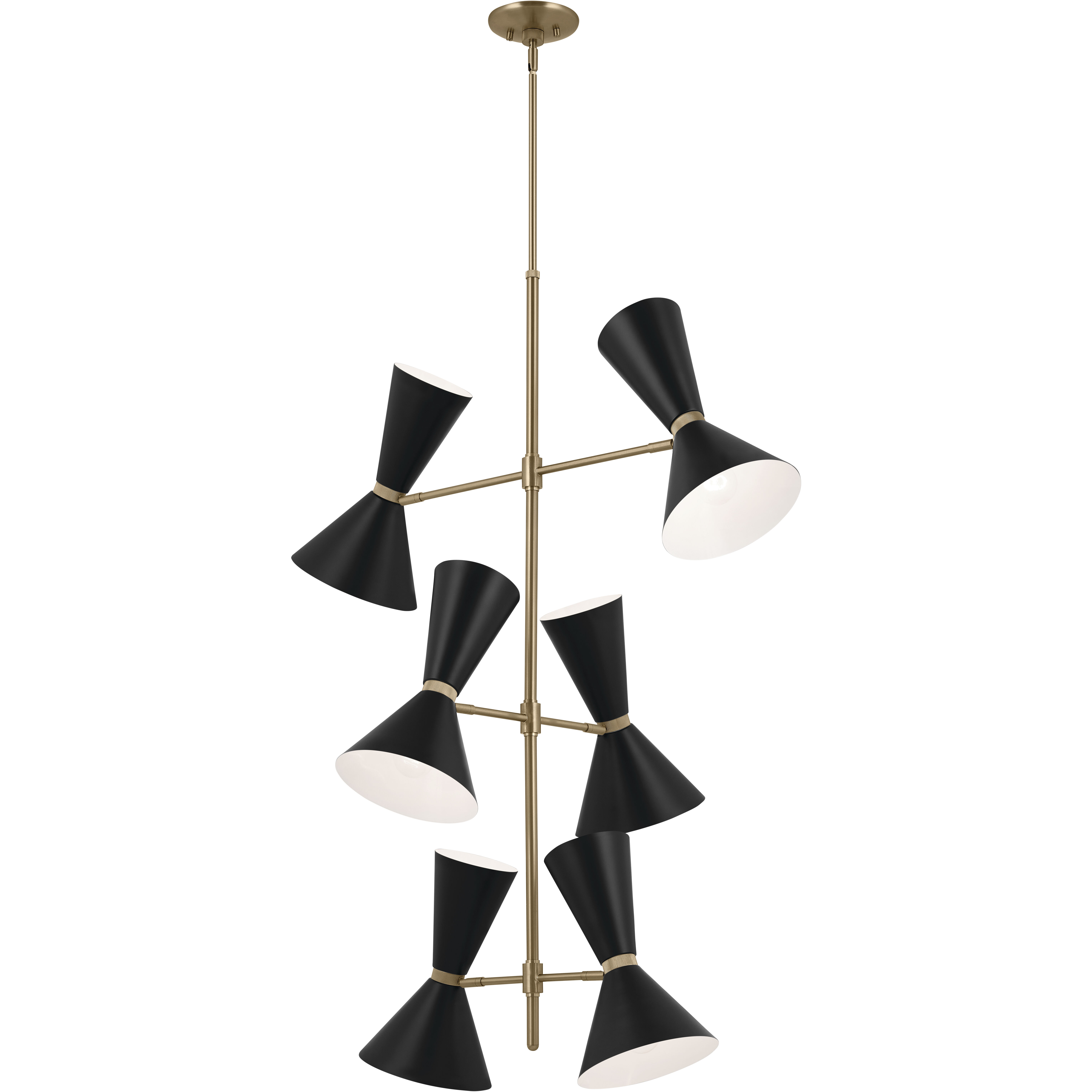 Phix LED 22.5 inch Champagne Bronze with Black Foyer Chandelier Ceiling Light