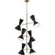 Phix LED 22.5 inch Champagne Bronze with Black Foyer Chandelier Ceiling Light