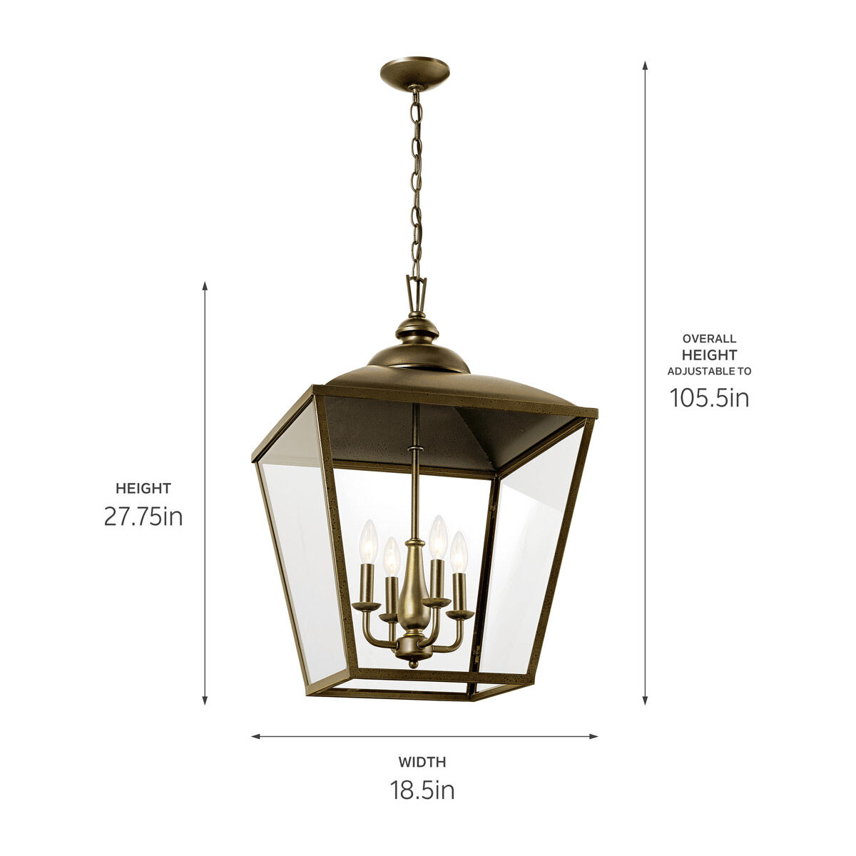 Homestead Dame 4 Light 19 inch Character Bronze Foyer Pendant Ceiling Light, Dame