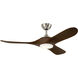 Mylo 52 inch Painted Brushed Nickel with Natural Walnut Blades Ceiling Fan