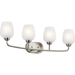 Valserrano 4 Light 34 inch Brushed Nickel Wall Mt Bath 4 Arm Wall Light