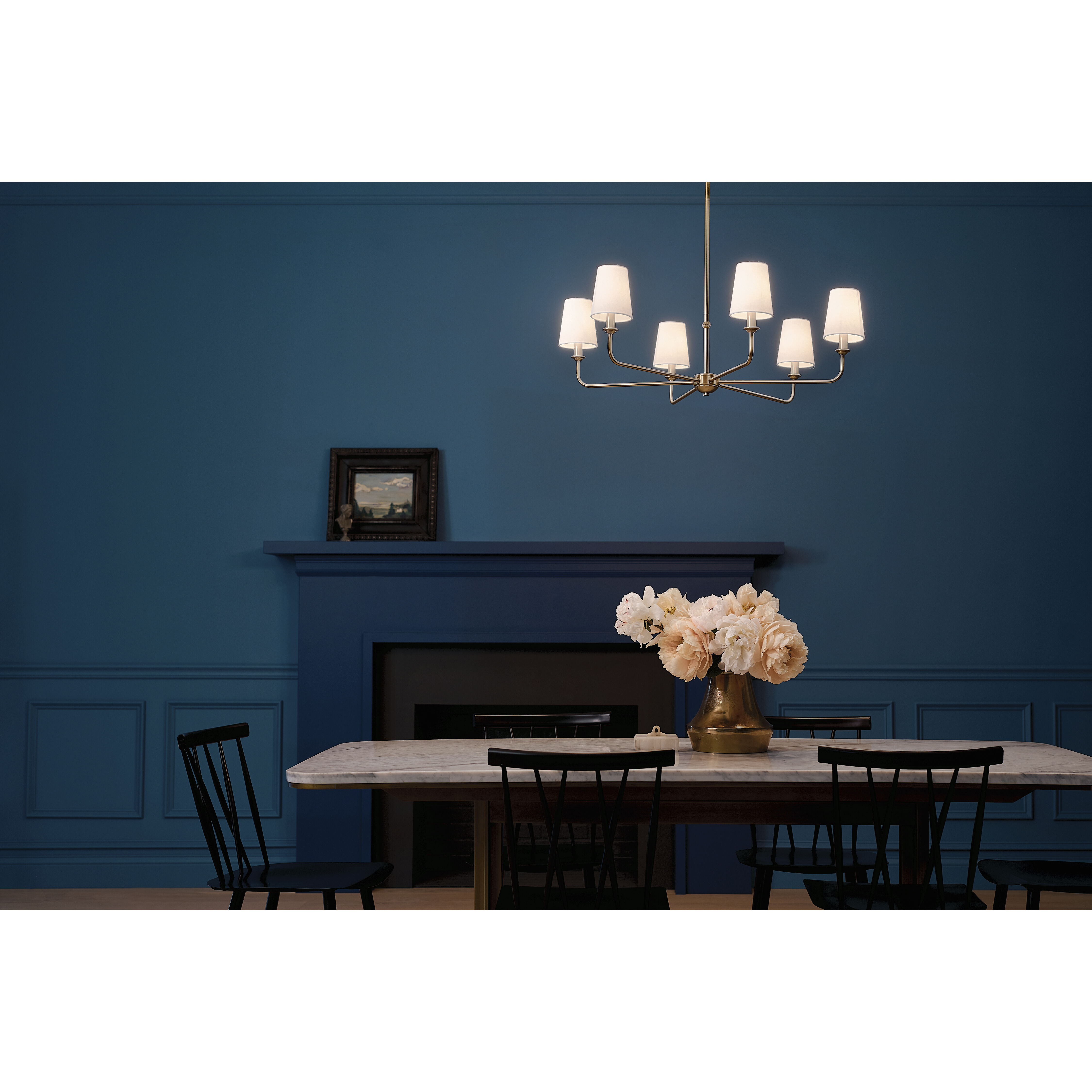 Pallas 6 Light 32.25 inch Brushed Natural Brass Chandelier Ceiling Light