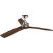 Ried 56 inch Brushed Nickel with Medium Walnut Blades Ceiling Fan