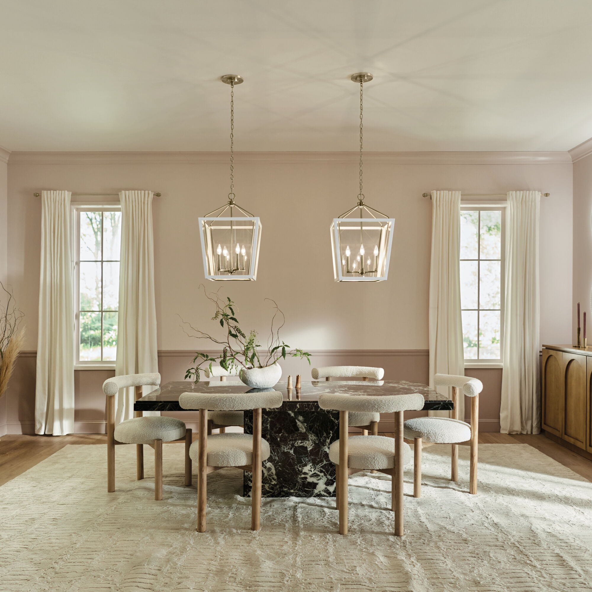 Delvin 4 Light 16 inch Champagne Bronze with White Foyer Pendant Ceiling Light