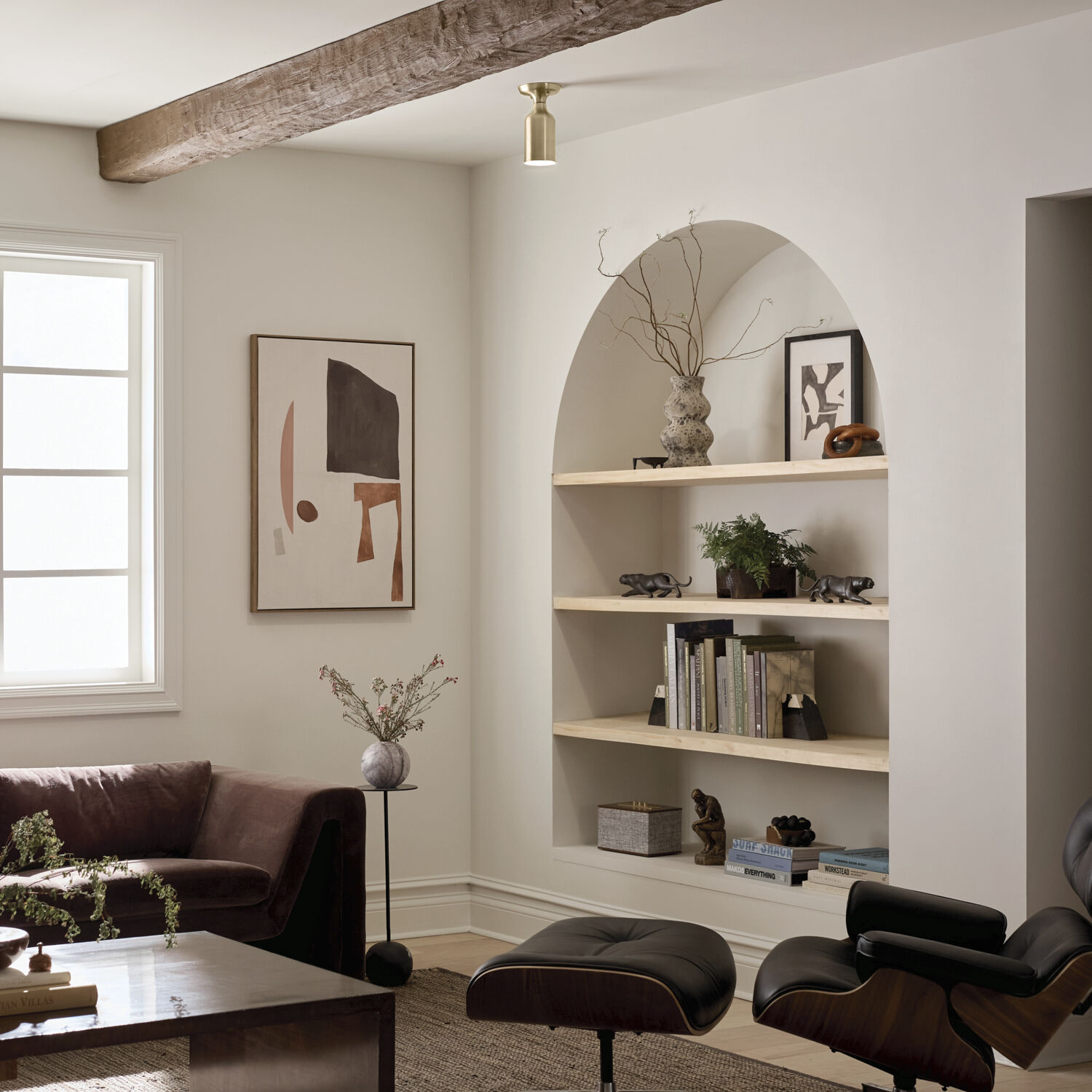 Sisu LED 5 inch Champagne Bronze Semi Flush Mount Ceiling Light