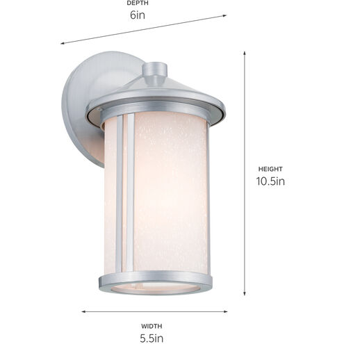 Lombard 1 Light 10.5 inch Brushed Aluminum Outdoor Wall Sconce, Small