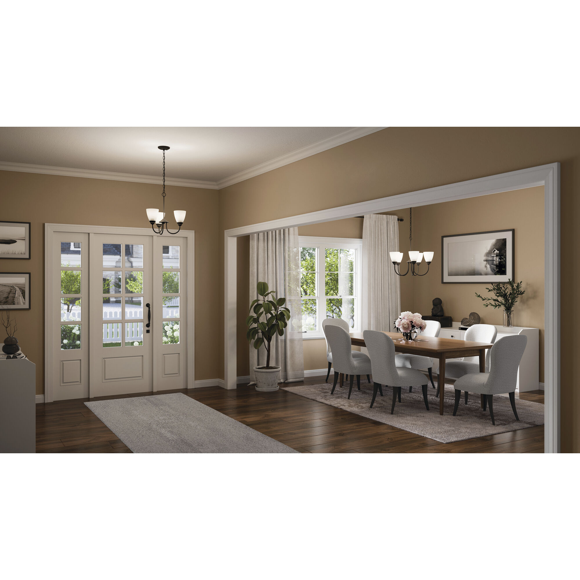 Jolie 3 Light Black Mini Chandelier Ceiling Light in Incandescent