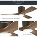 Volos 48 inch Satin Natural Bronze with Walnut Blades Ceiling Fan