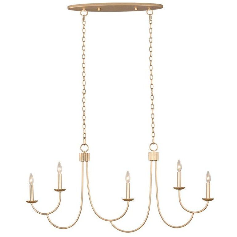 Kiera Island Linear Ceiling Light in Modern Gold