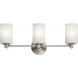 Joelson 3 Light 24 inch Brushed Nickel Wall Mt Bath 3 Arm Wall Light in Incandescent