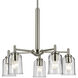 Shailene 5 Light Brushed Nickel Chandelier Ceiling Light in Clear