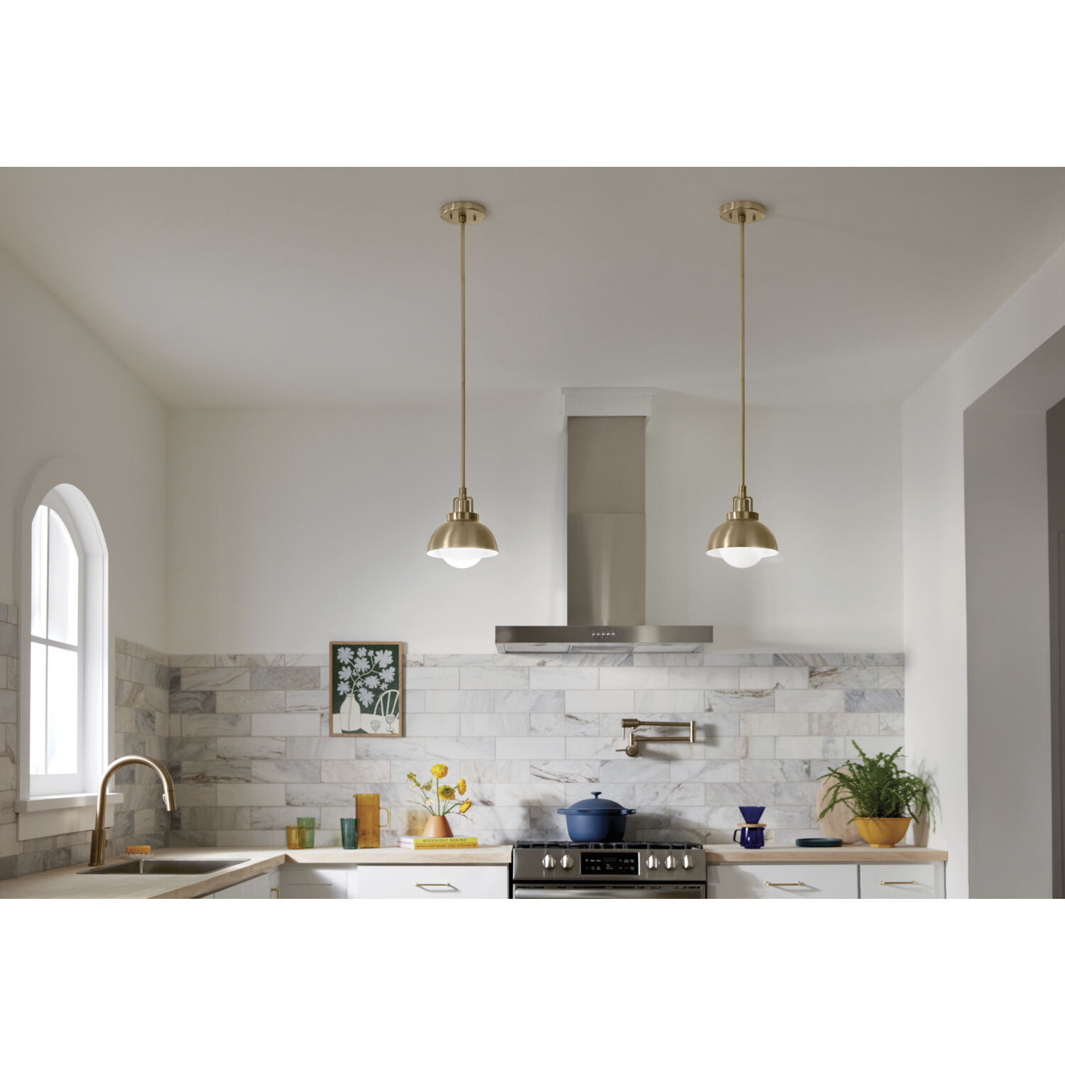 Niva LED 8 inch Champagne Bronze Semi Flush Mount Ceiling Light