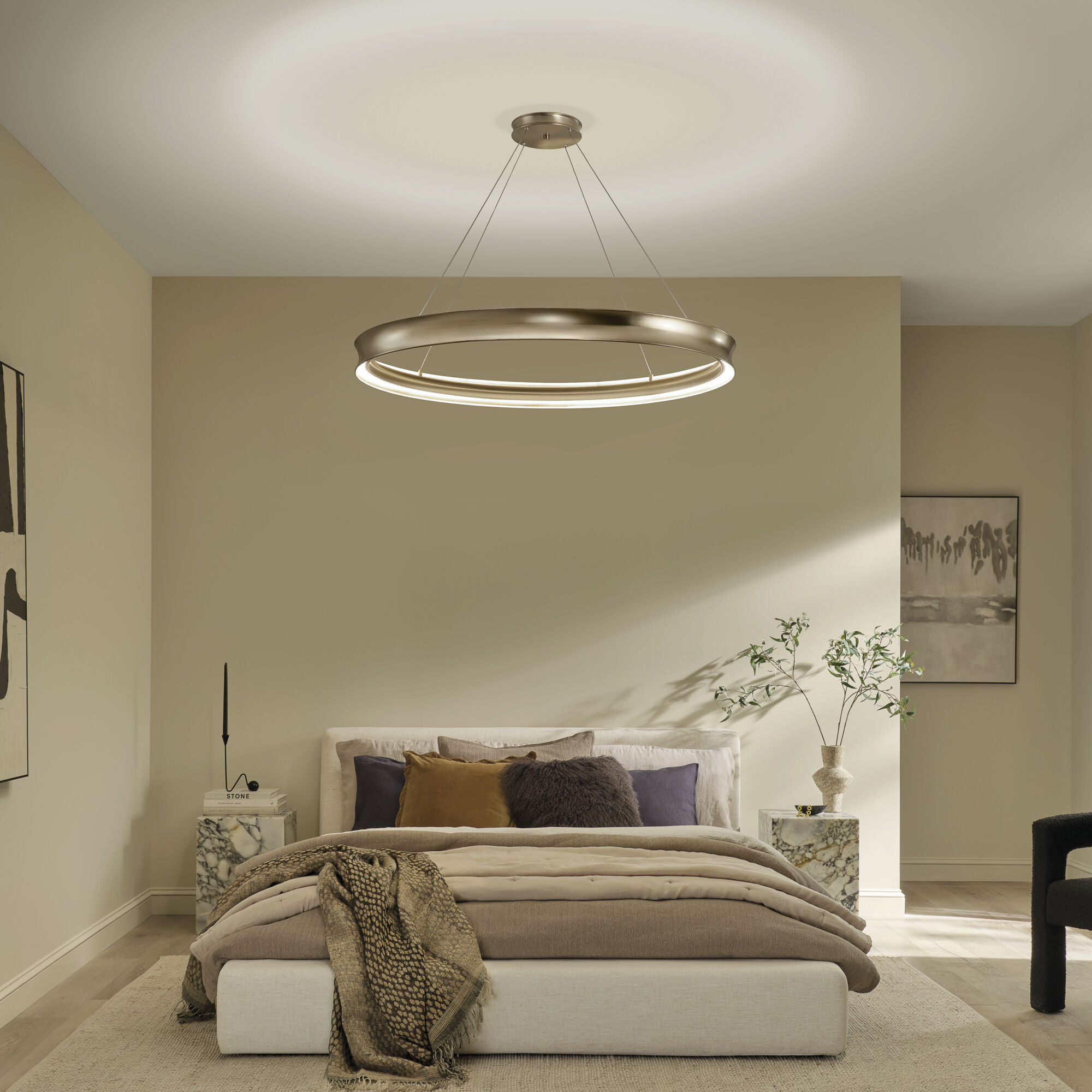 Larousse LED Champagne Bronze Chandelier Ceiling Light